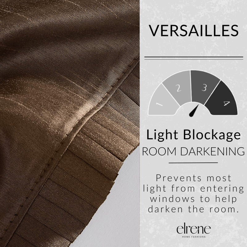 Elrene Home Fashions Versailles Room-Darkening Faux-Silk Waterfall Window Valance, Accessory for Bedroom or Living Room Windows with Rod Pocket Tabs, 52" x 36", 1 Valance, Chocolate Brown - Image 4